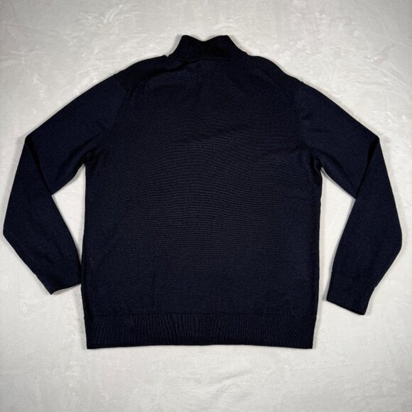 UNTUCKit Sweater Men Size XL Blue 1/4 Zip Mock Neck 100% Merino Wool Belguardo - Picture 9 of 9
